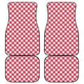Cardinal Red And White Gingham Print Front and Back Car Floor Mats