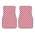 Cardinal Red And White Gingham Print Front Car Floor Mats