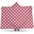 Cardinal Red And White Gingham Print Hooded Blanket