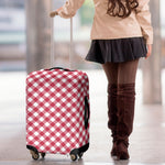 Cardinal Red And White Gingham Print Luggage Cover