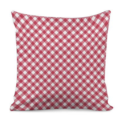 Cardinal Red And White Gingham Print Pillow Cover