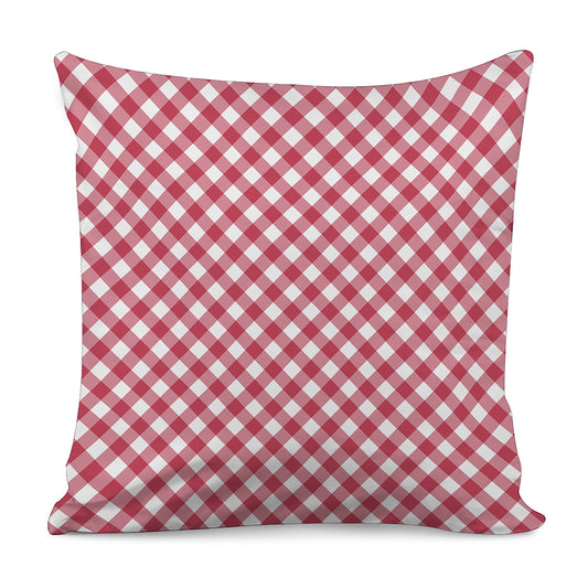 Cardinal Red And White Gingham Print Pillow Cover