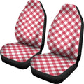 Cardinal Red And White Gingham Print Universal Fit Car Seat Covers