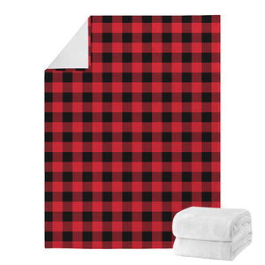 Cardinal Red Buffalo Check Pattern Print Blanket