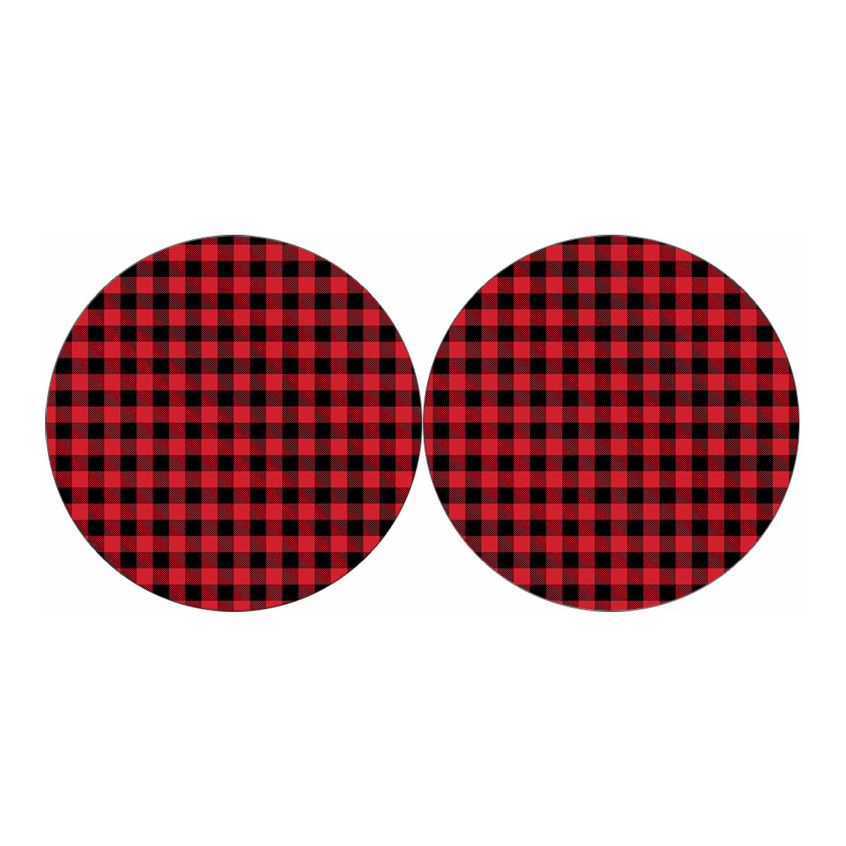 Cardinal Red Buffalo Check Pattern Print Car Coasters