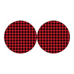 Cardinal Red Buffalo Check Pattern Print Car Coasters