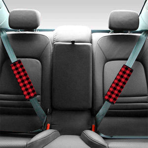 Cardinal Red Buffalo Check Pattern Print Car Seat Belt Covers