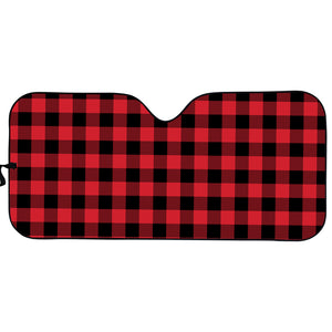 Cardinal Red Buffalo Check Pattern Print Car Sun Shade