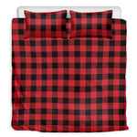 Cardinal Red Buffalo Check Pattern Print Duvet Cover Bedding Set
