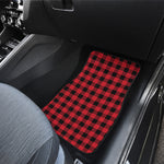 Cardinal Red Buffalo Check Pattern Print Front and Back Car Floor Mats