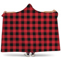 Cardinal Red Buffalo Check Pattern Print Hooded Blanket