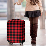 Cardinal Red Buffalo Check Pattern Print Luggage Cover