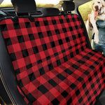 Cardinal Red Buffalo Check Pattern Print Pet Car Back Seat Cover