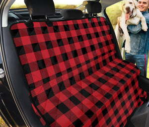 Cardinal Red Buffalo Check Pattern Print Pet Car Back Seat Cover