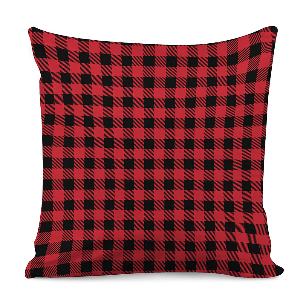 Cardinal Red Buffalo Check Pattern Print Pillow Cover