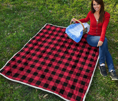 Cardinal Red Buffalo Check Pattern Print Quilt