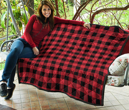 Cardinal Red Buffalo Check Pattern Print Quilt
