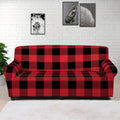 Cardinal Red Buffalo Check Pattern Print Sofa Cover