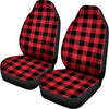 Cardinal Red Buffalo Check Pattern Print Universal Fit Car Seat Covers