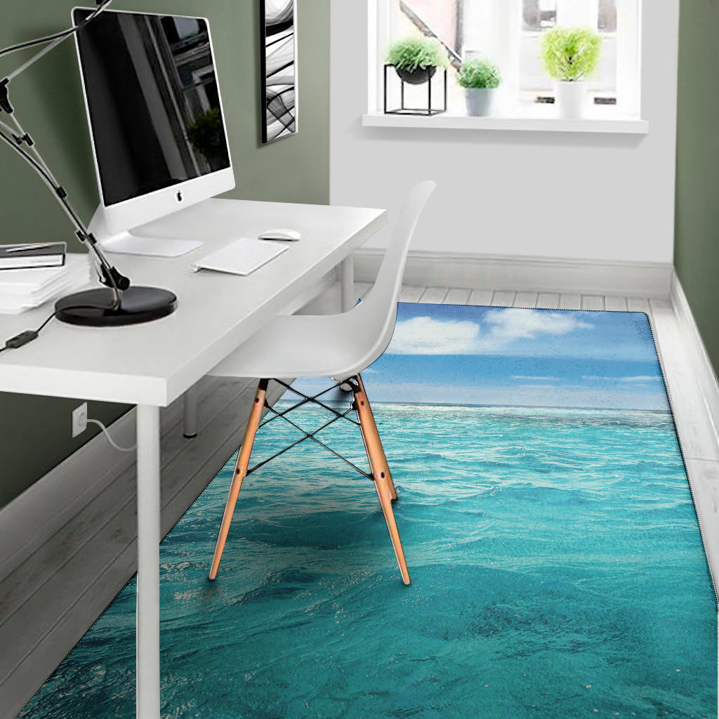 Caribbean Ocean Print Area Rug