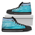 Caribbean Ocean Print Black High Top Sneakers