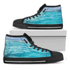 Caribbean Ocean Print Black High Top Shoes