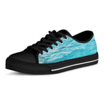 Caribbean Ocean Print Black Low Top Shoes