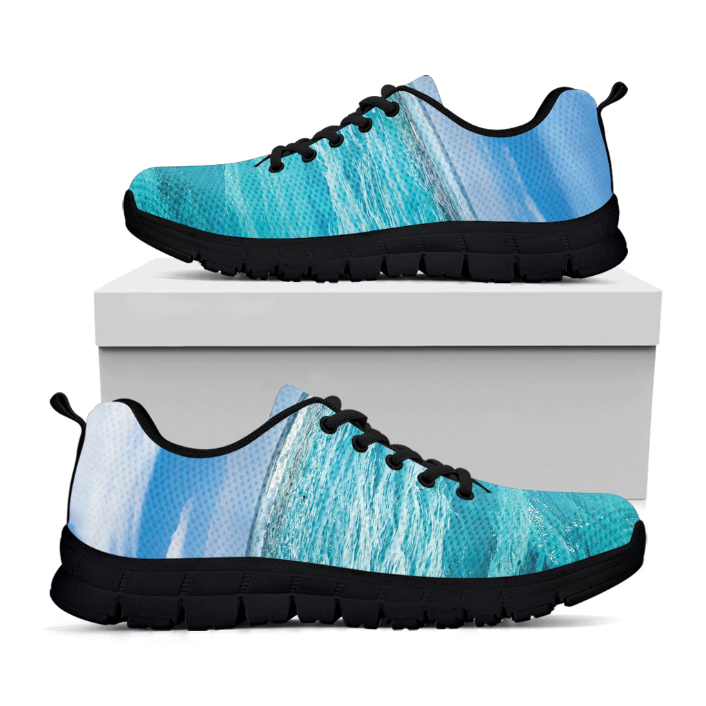 Caribbean Ocean Print Black Sneakers