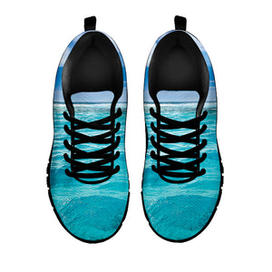 Caribbean Ocean Print Black Sneakers