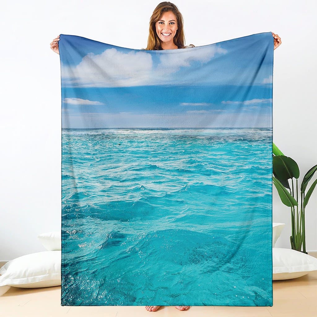 Caribbean Ocean Print Blanket