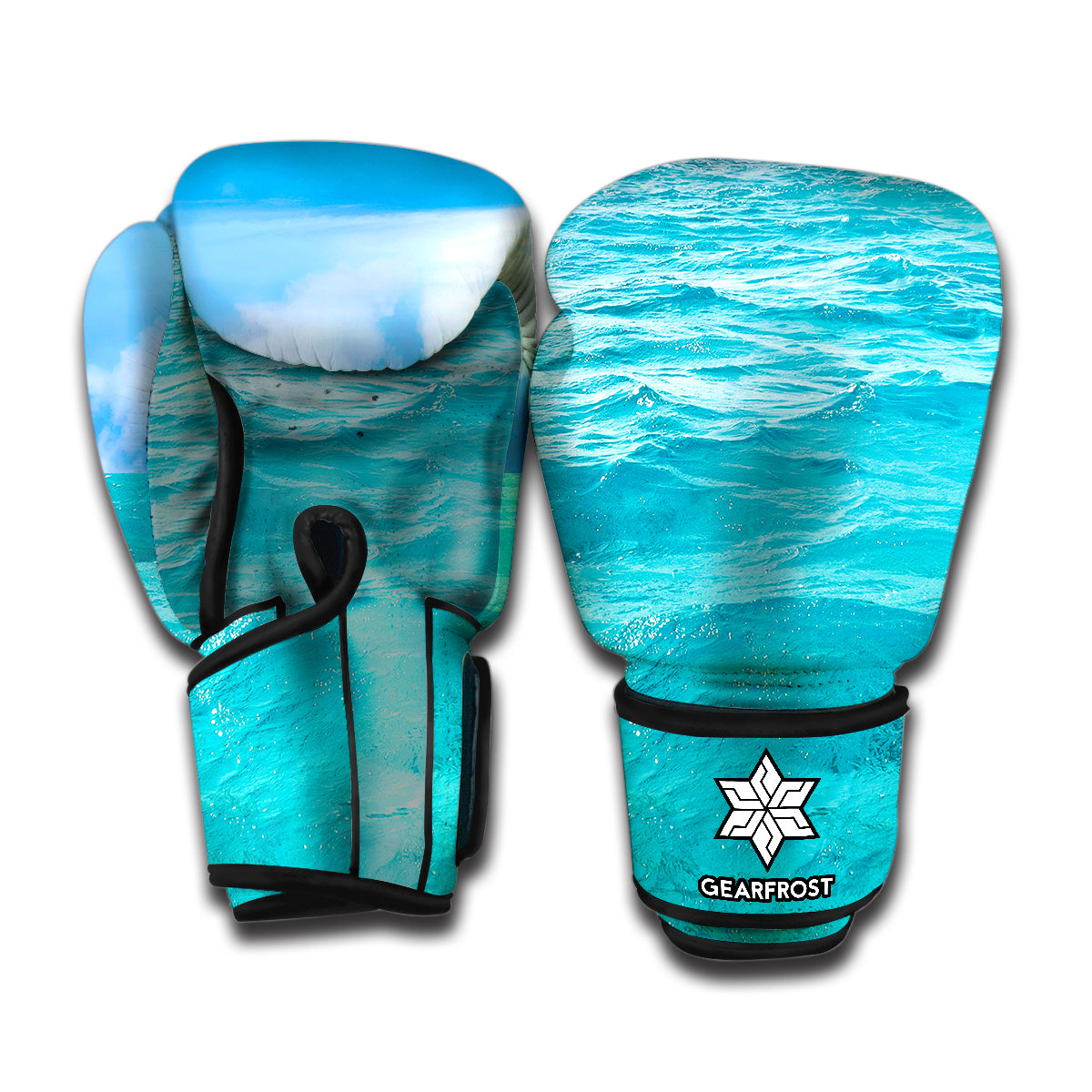 Caribbean Ocean Print Boxing Gloves