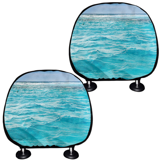 Caribbean Ocean Print Car Headrest Covers