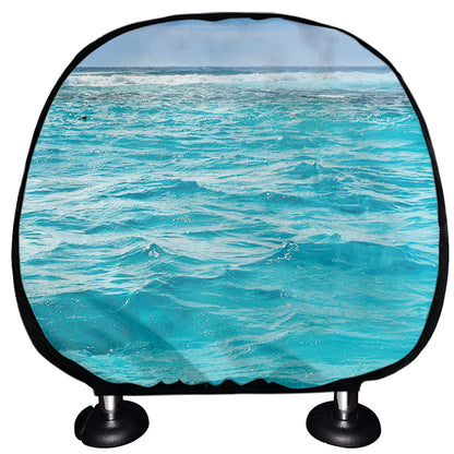 Caribbean Ocean Print Car Headrest Covers