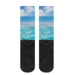 Caribbean Ocean Print Crew Socks