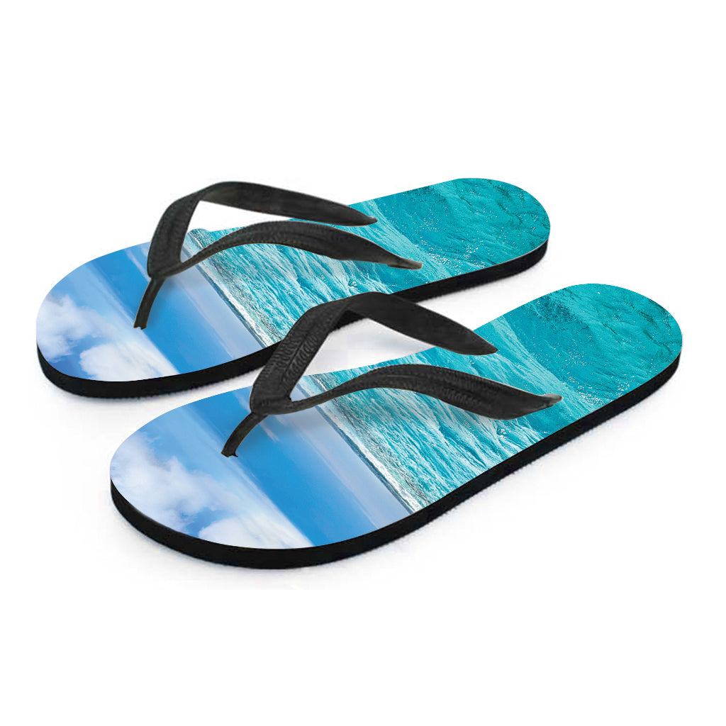 Caribbean Ocean Print Flip Flops