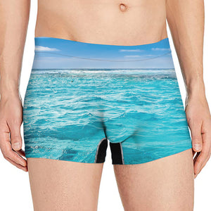 Caribbean Ocean Print Men's Boxer Briefs