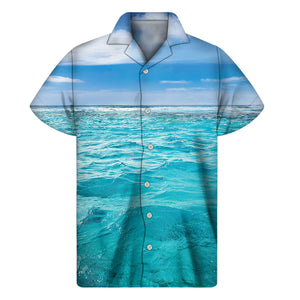 Caribbean Ocean Print Men's Short Sleeve Shirt