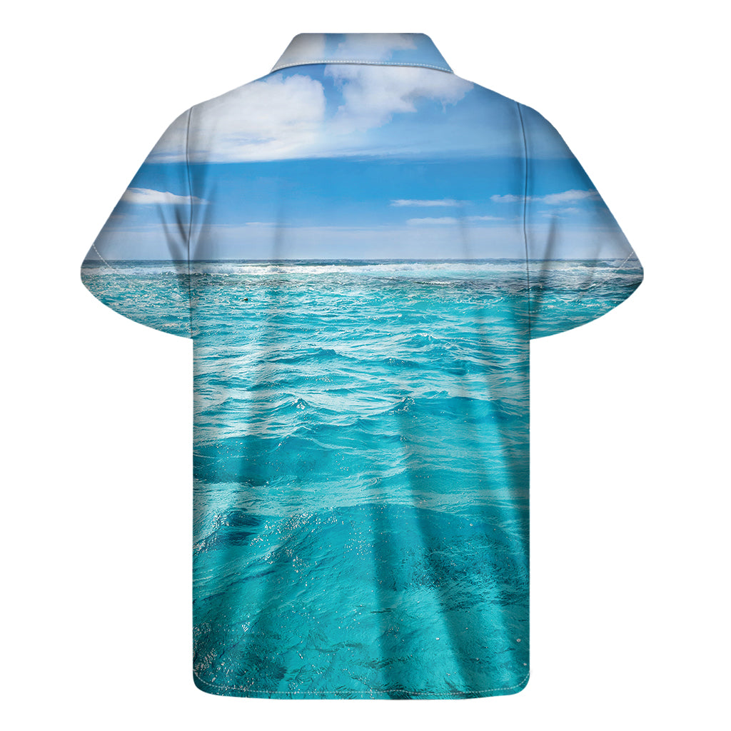 Caribbean Ocean Print Men's Short Sleeve Shirt