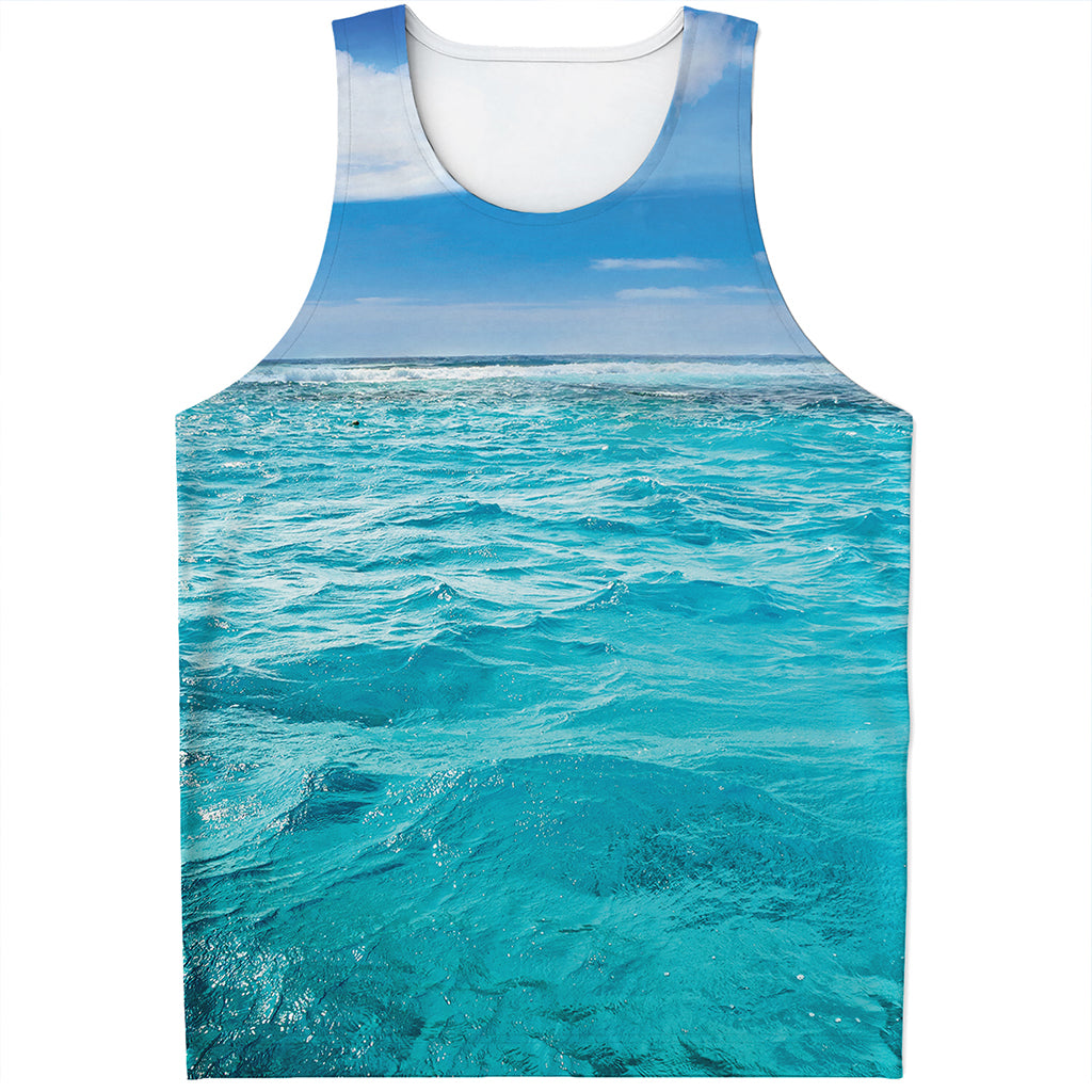 Caribbean Ocean Print Men's Tank Top