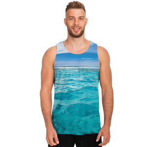 Caribbean Ocean Print Men's Tank Top