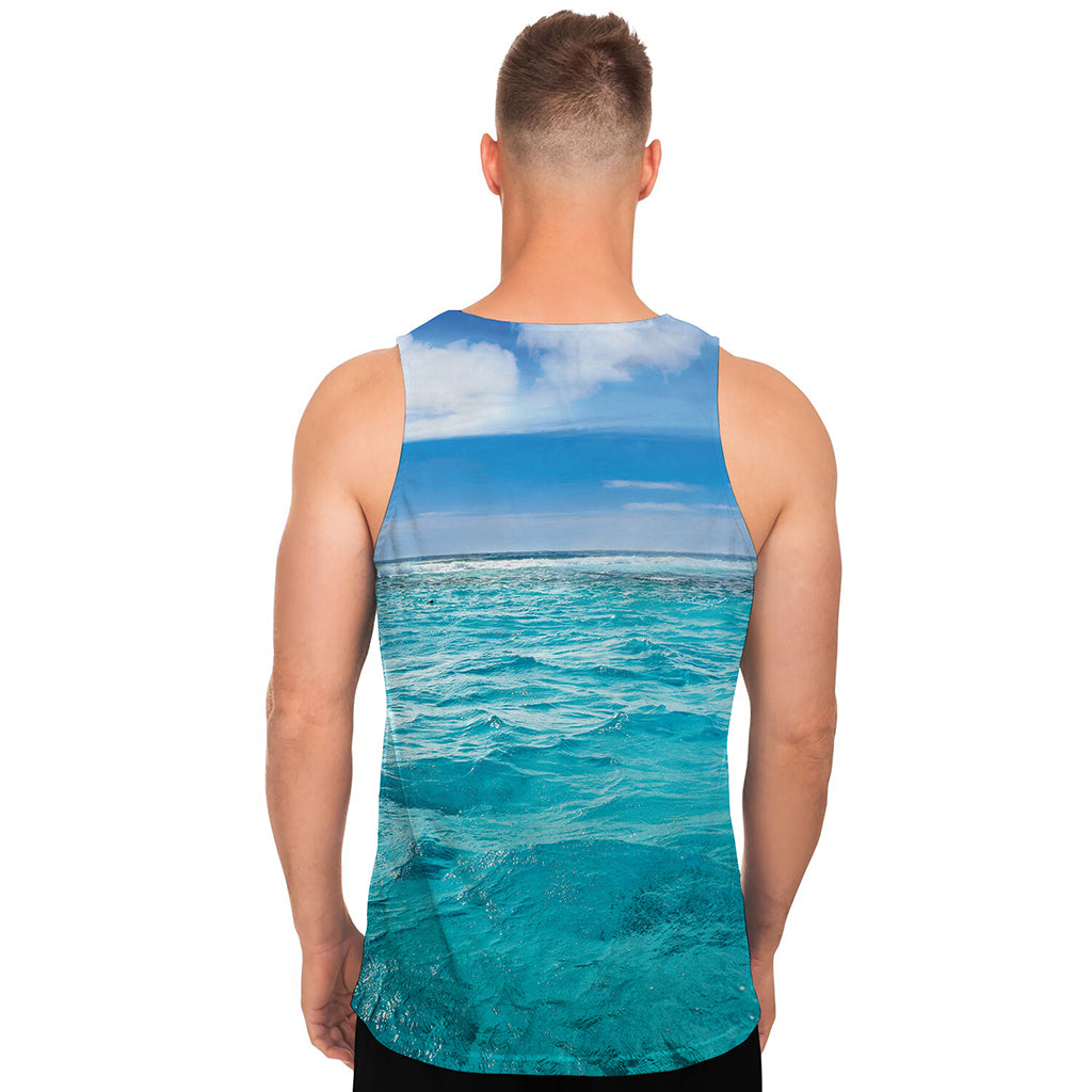 Caribbean Ocean Print Men's Tank Top