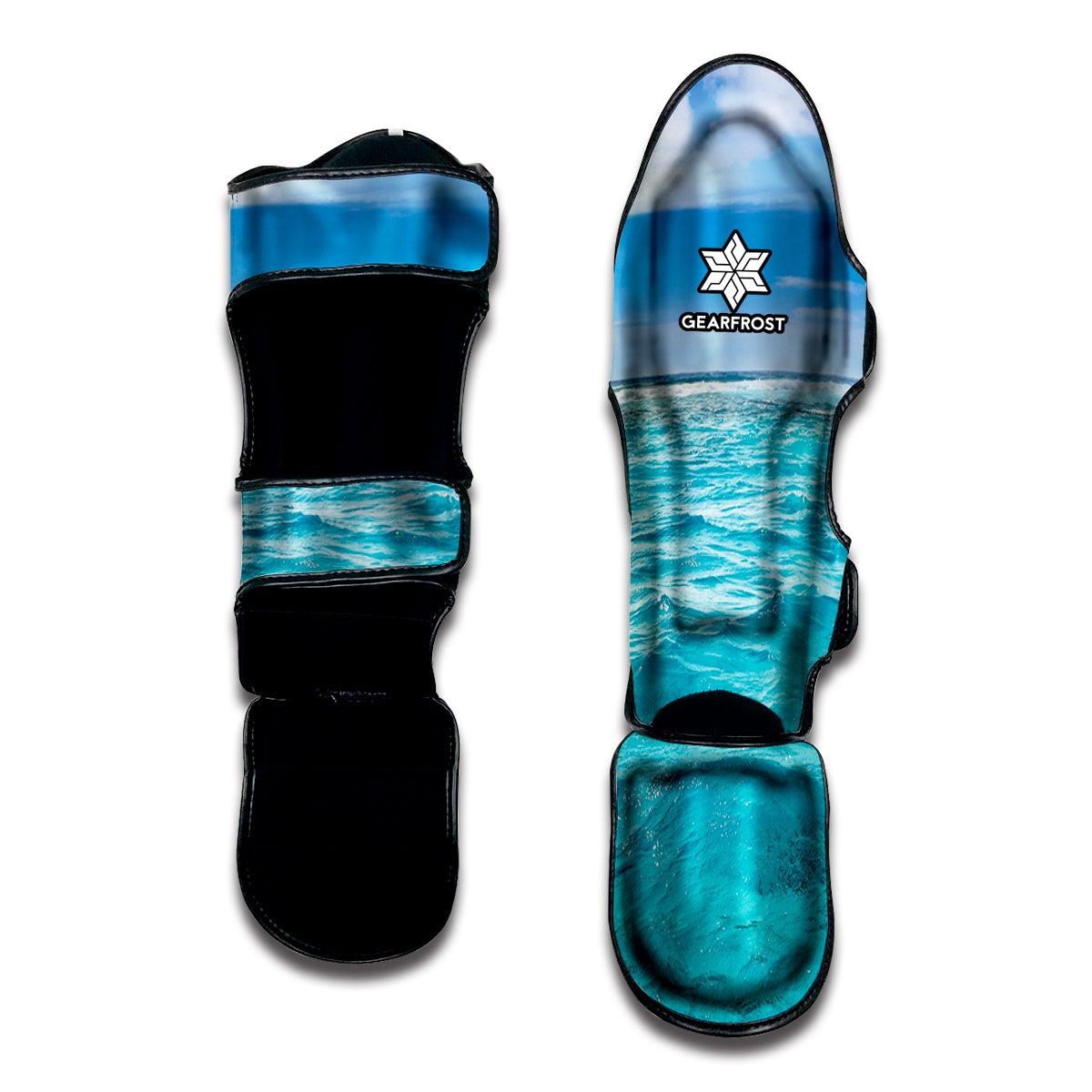 Caribbean Ocean Print Muay Thai Shin Guard