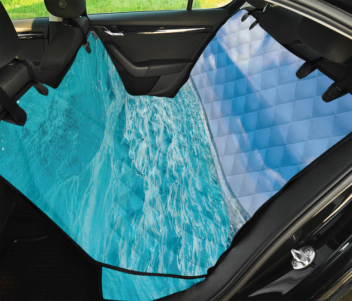 Caribbean Ocean Print Pet Car Back Seat Cover