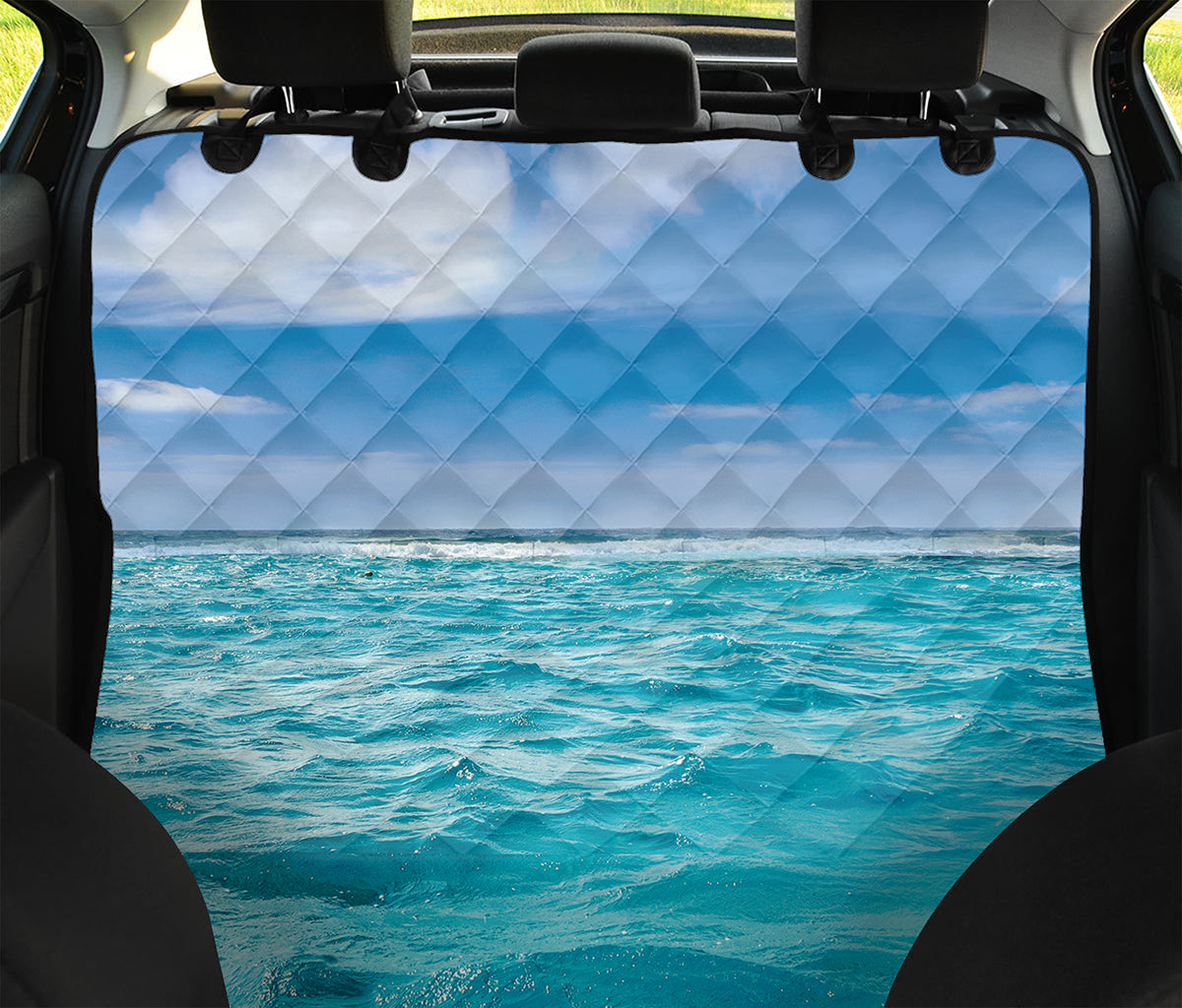 Caribbean Ocean Print Pet Car Back Seat Cover