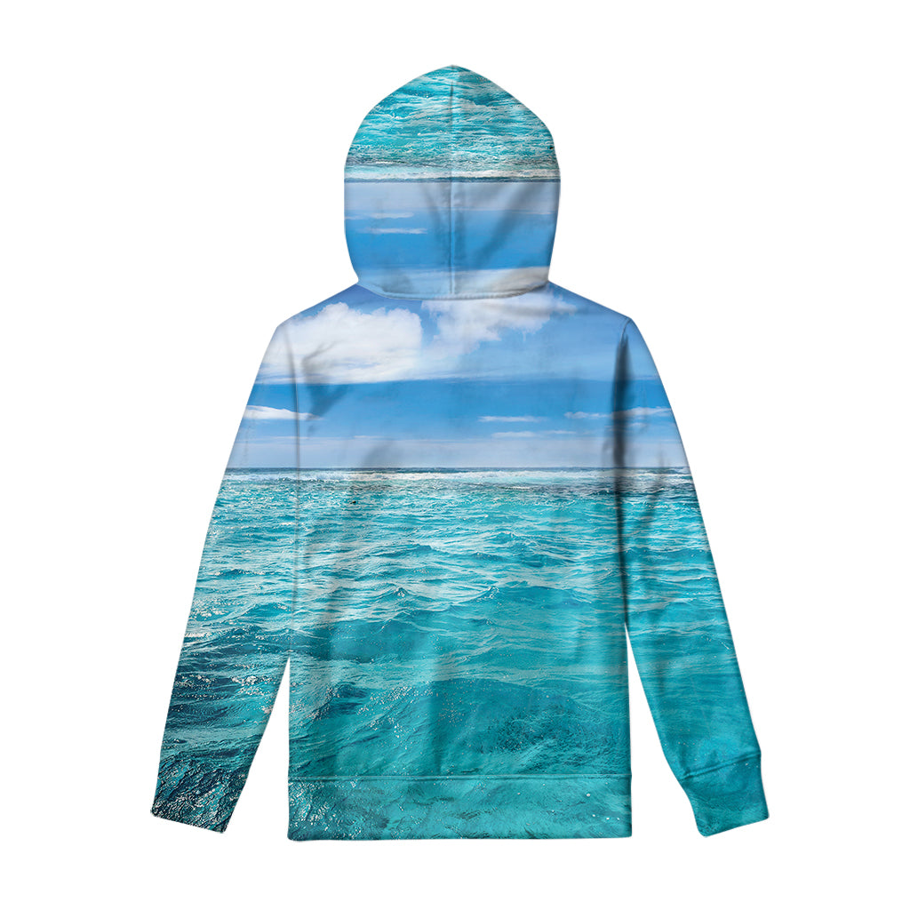 Caribbean Ocean Print Pullover Hoodie