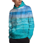 Caribbean Ocean Print Pullover Hoodie