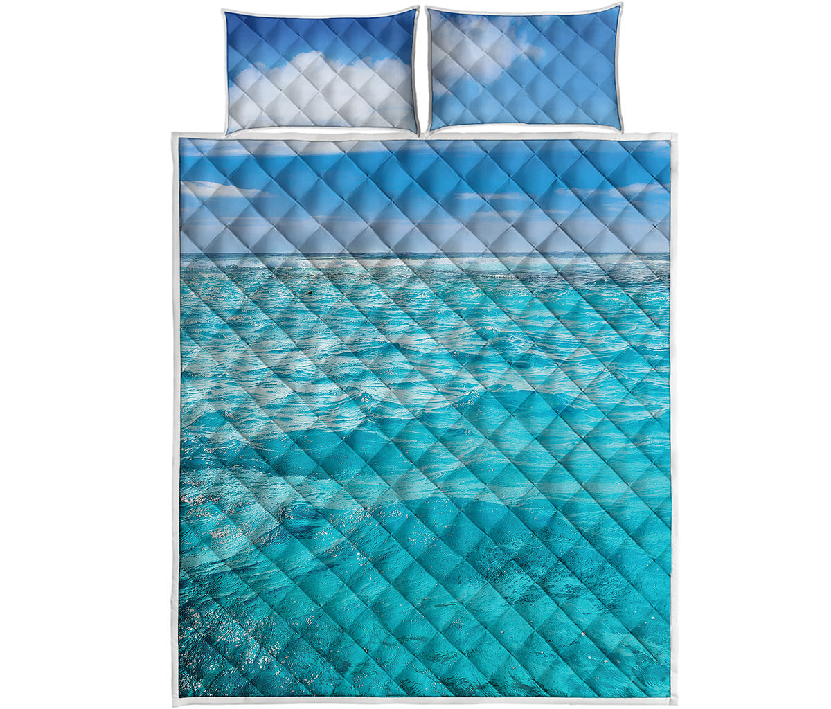 Caribbean Ocean Print Quilt Bed Set