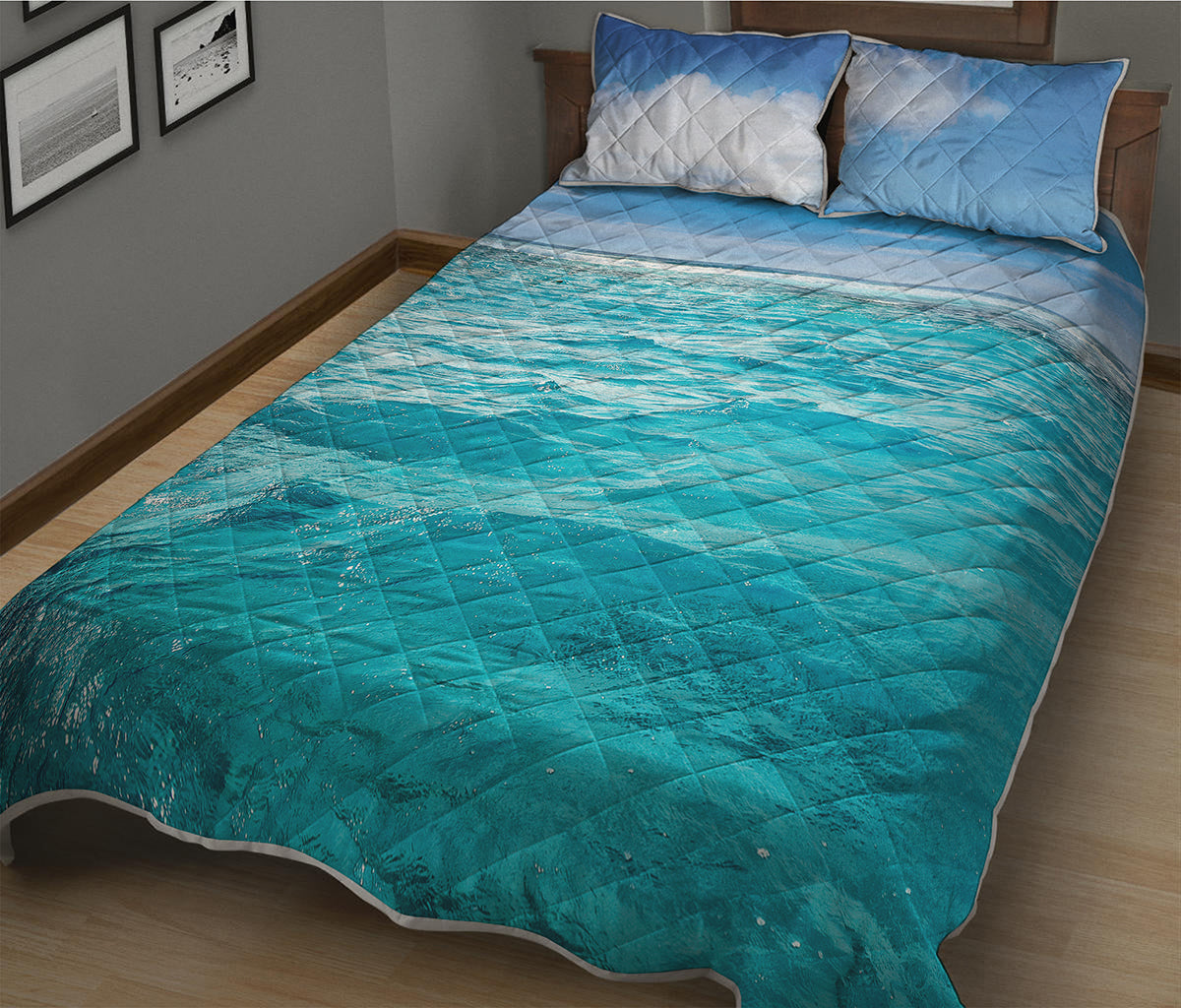 Caribbean Ocean Print Quilt Bed Set
