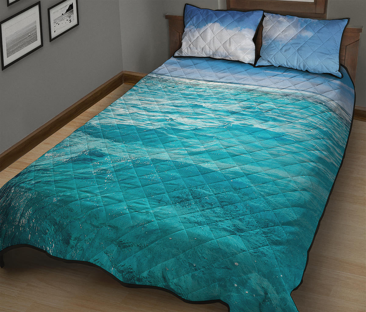 Caribbean Ocean Print Quilt Bed Set