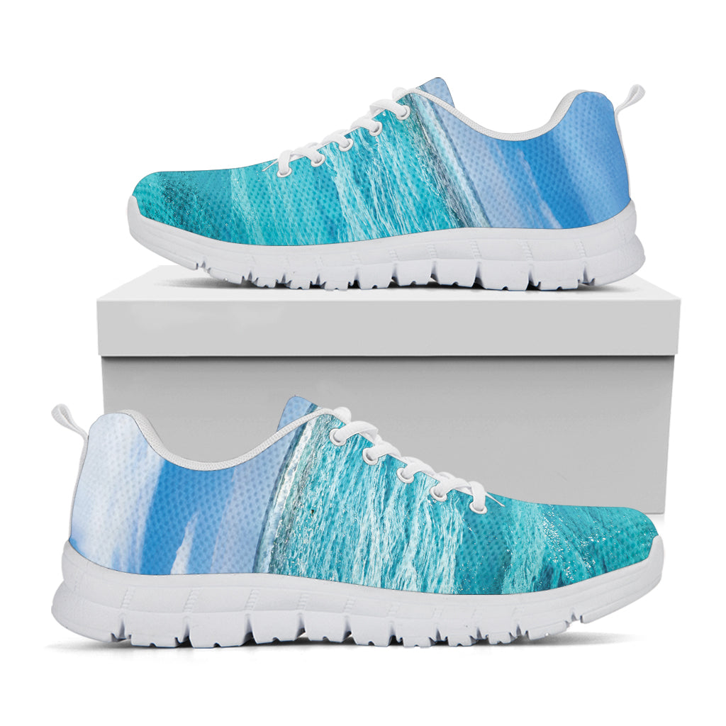 Caribbean Ocean Print White Sneakers